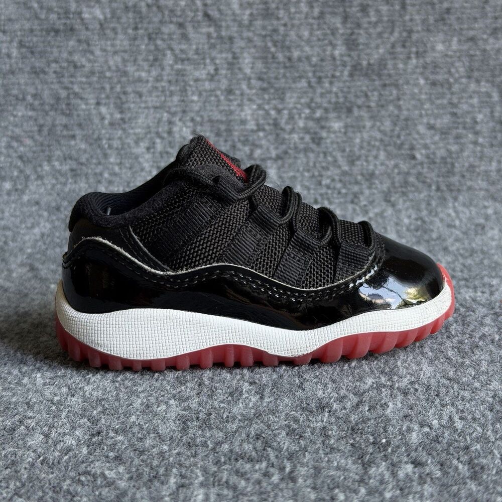 Nike Air Jordan 11 Retro Low Bred TD Toddler Size 6C Black Red FV5120-006
